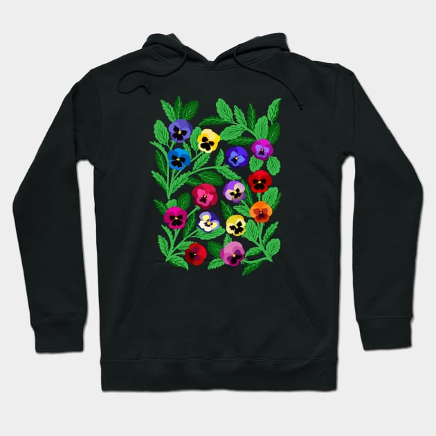 Colorful pansies Hoodie by Jennifer Ladd